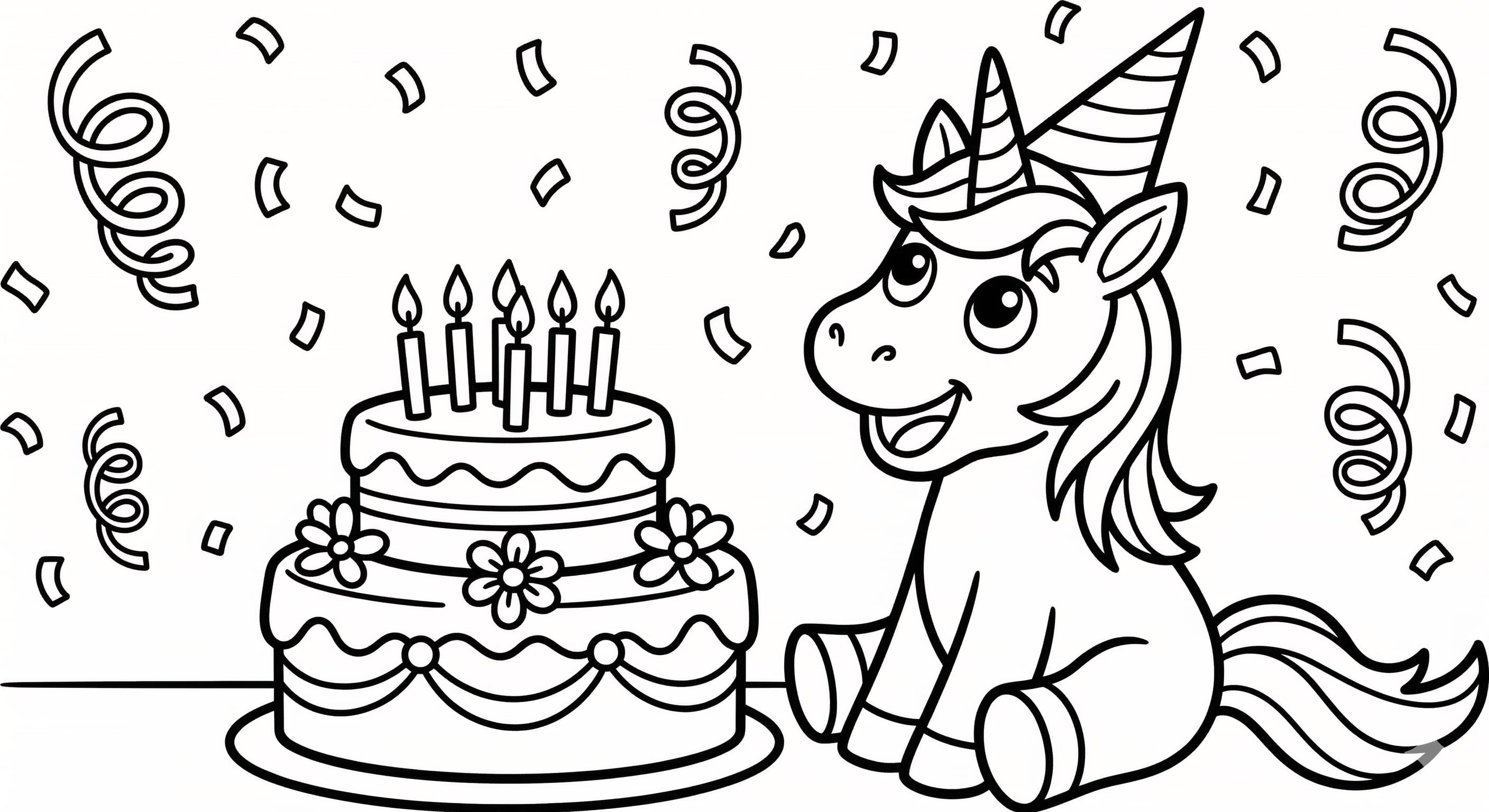 Einhorn mit Sternenschweif als kostenloses Ausmalbild für Kinder