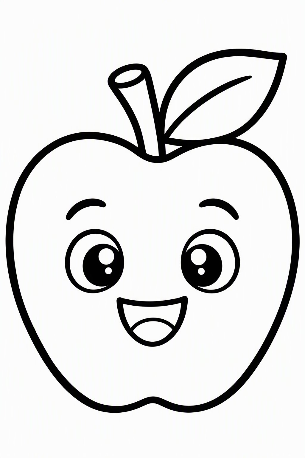 Easy Apple as a free coloring page for kids
