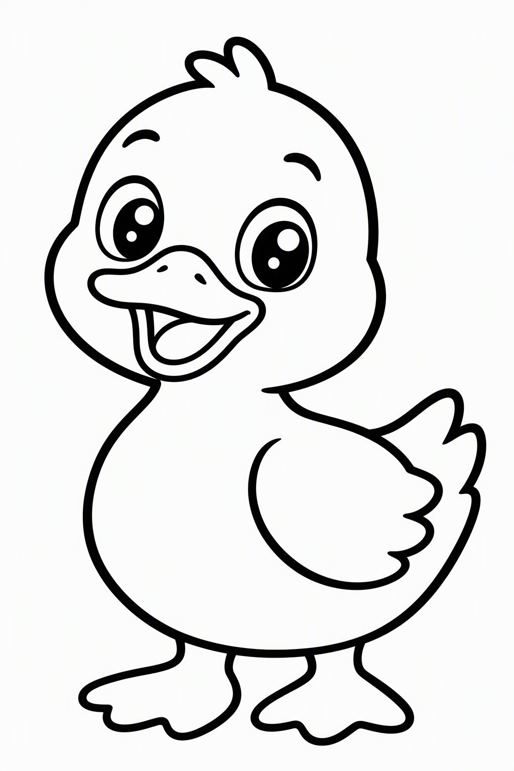 Easy Duck as a free coloring page for kids