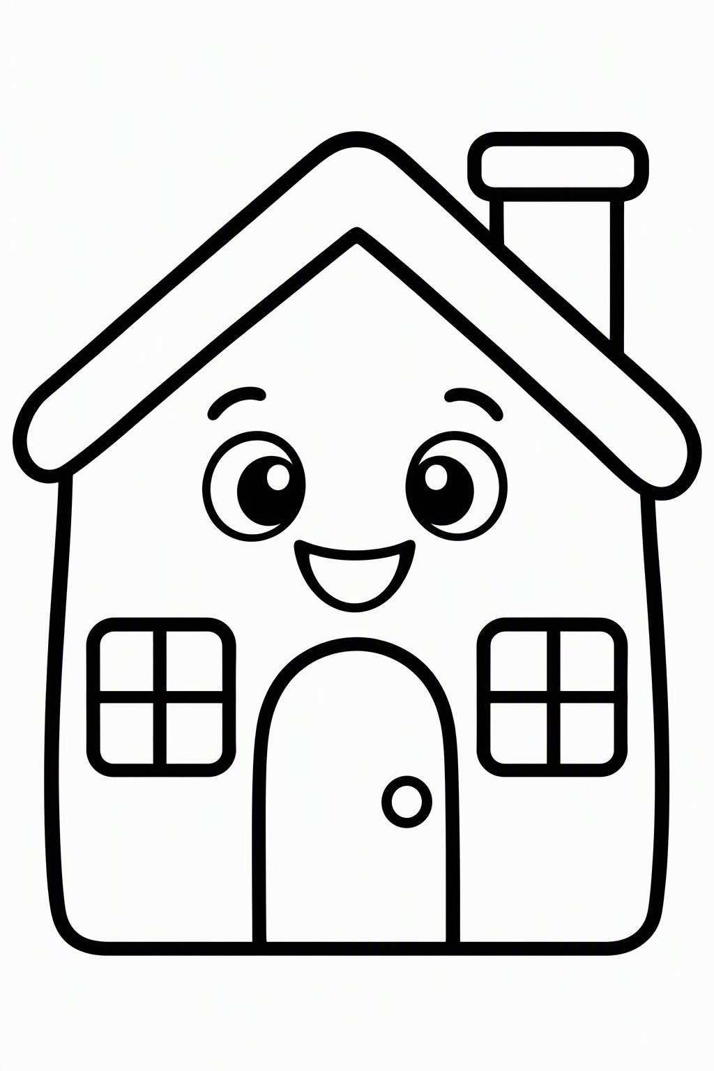 Easy House as a free coloring page for kids
