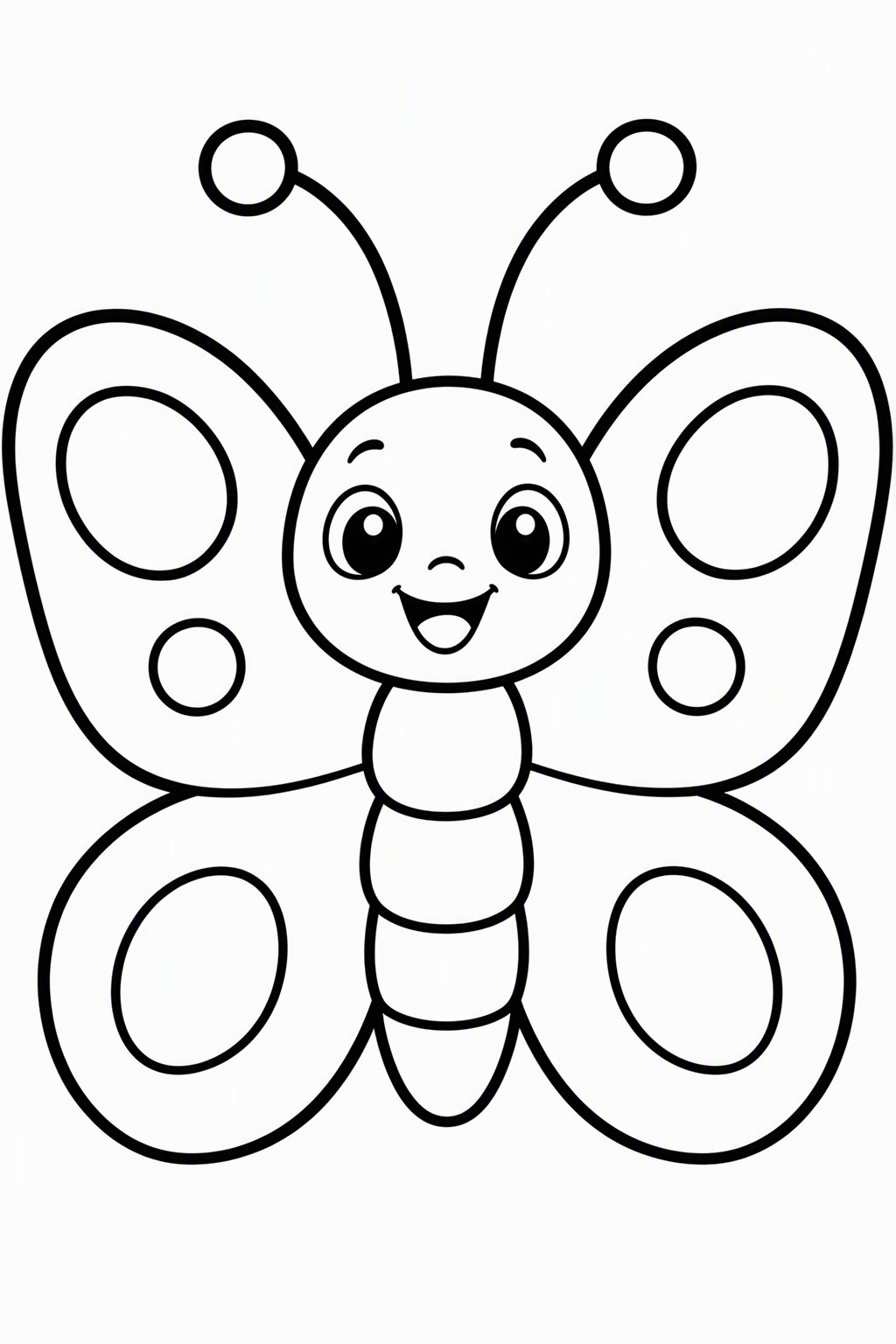 Easy Butterfly as a free coloring page for kids