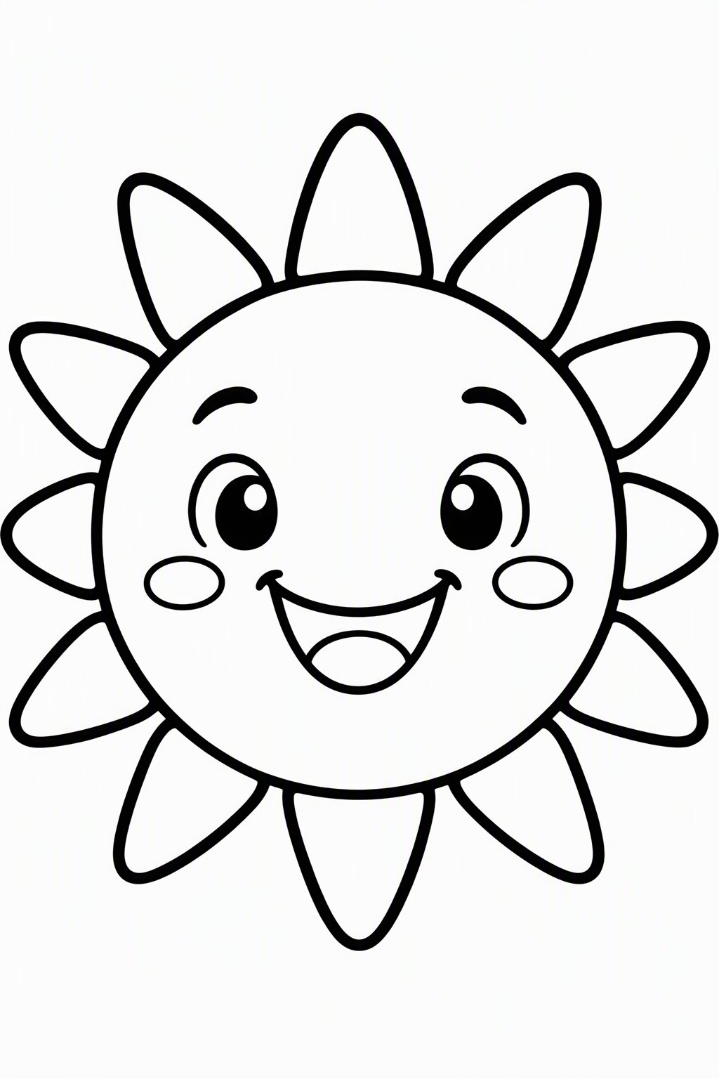 Easy Sun as a free coloring page for kids
