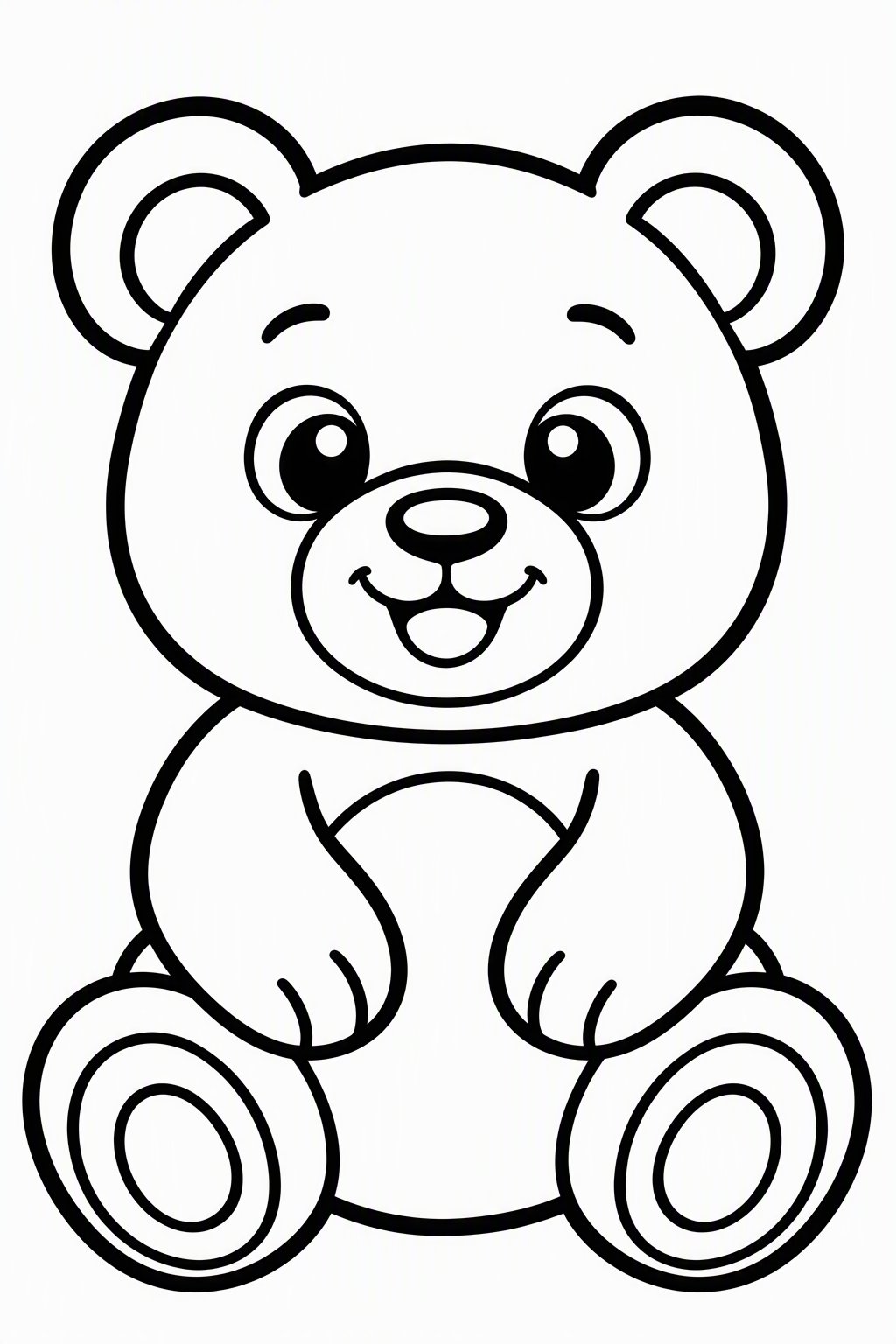 Easy Teddy Bear as a free coloring page for kids