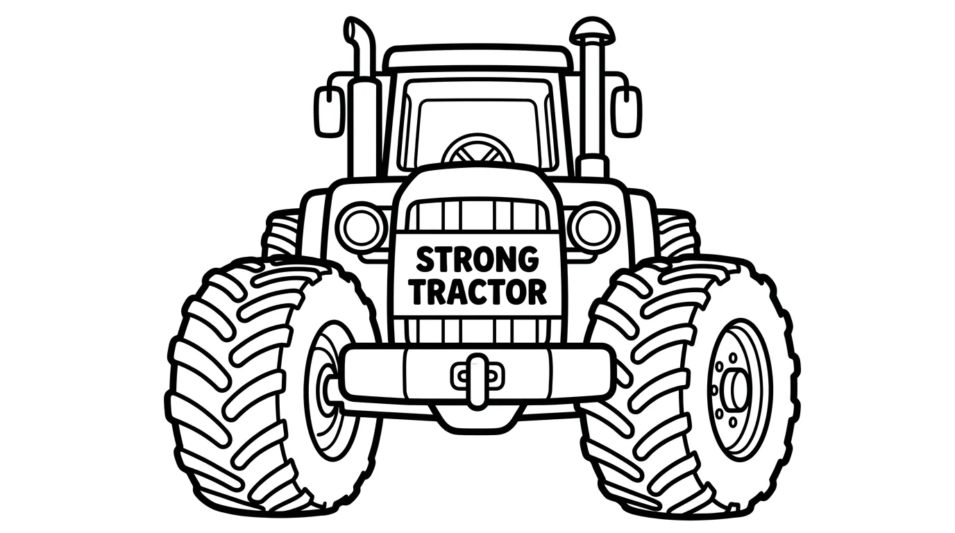 Big Tractor as a free coloring page for kids