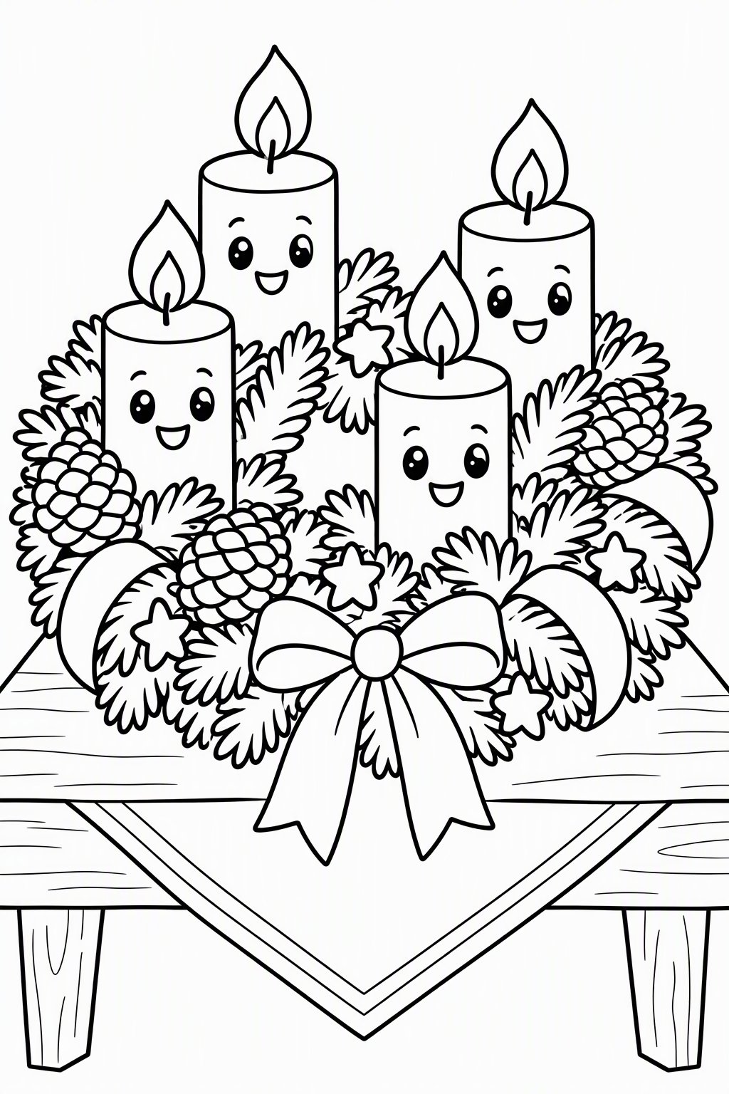 Advent Wreath as a free coloring page for kids