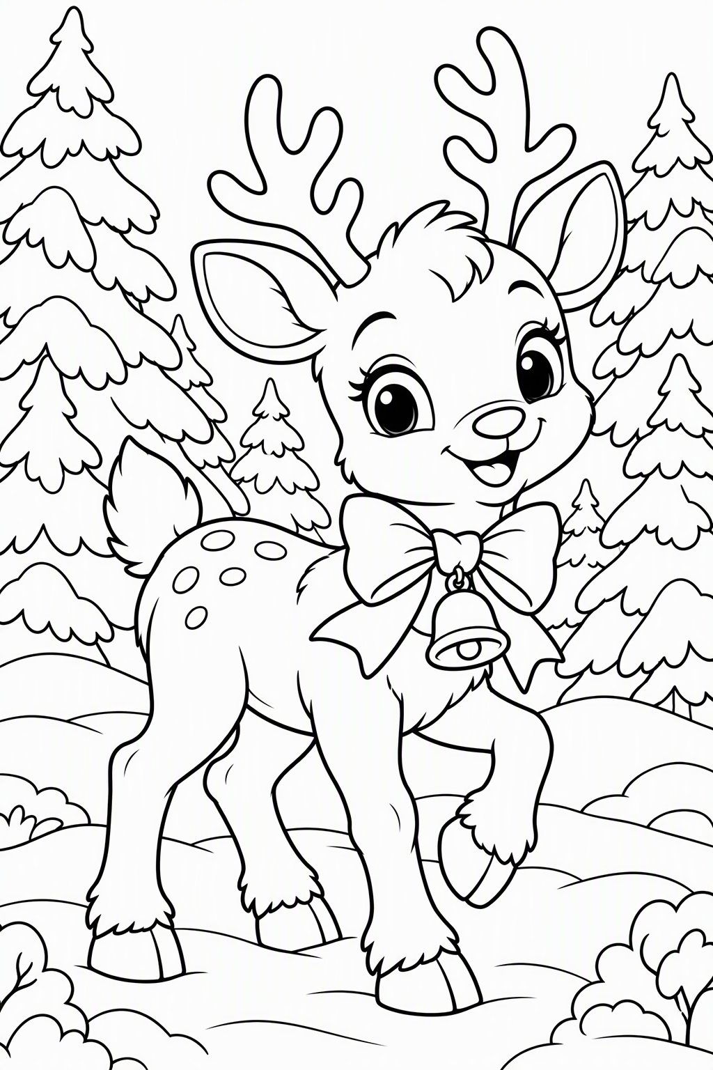 Little Reindeer as a free coloring page for kids