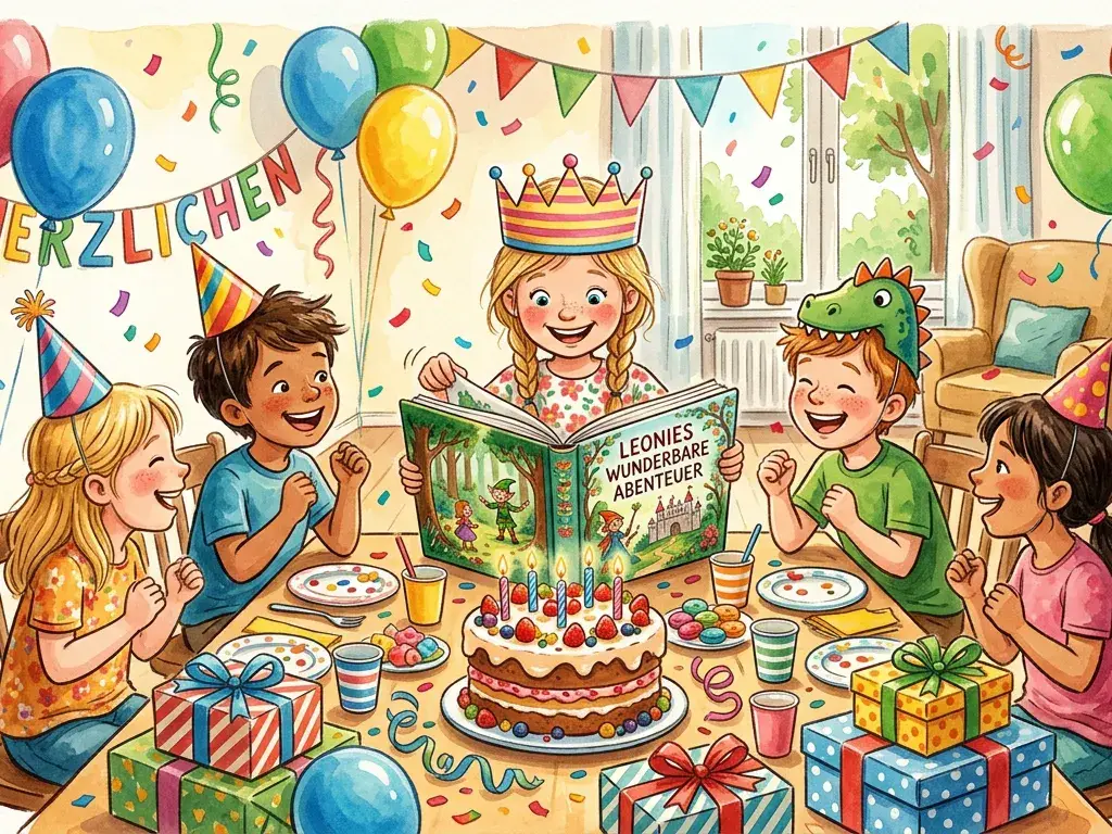 Geburtstagskind als Hauptfigur in einem personalisierten Kinderbuch